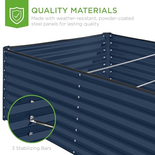 Best Choice Products 8x4x2ft Outdoor Metal Raised Garden Bed, Deep Root Planter Box for Vegetables, Flowers, Herbs, and Succulents w/ 478 Gallon Capacity - Gray