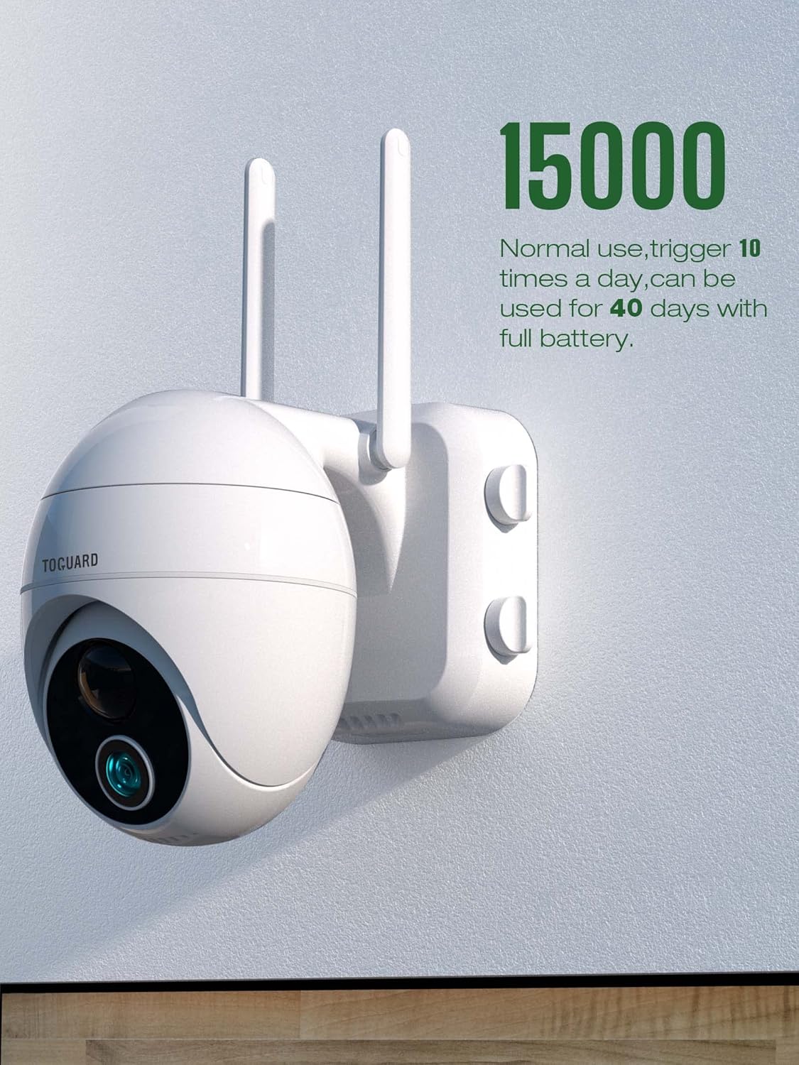 PTZ Security Camera Wireless Outdoor, 1080P Battery Powered Wireless WiFi Cameras for Home Security, 360° Wireless Surveillance Camera, Night Vision, Motion Detection, Two-Way Audio, Siren Alarm