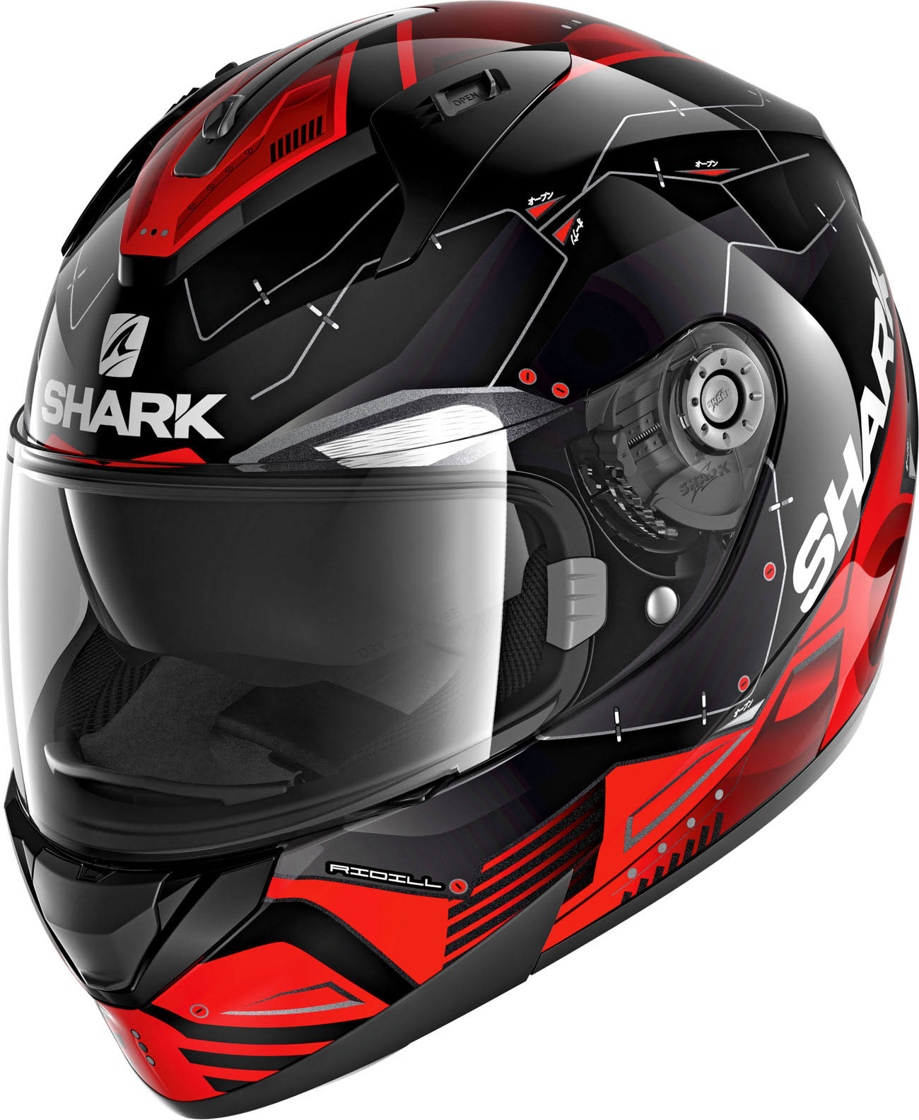 Shark - Helmet Ridill 1.2 Mecca Black / Red / Silver - Size S
