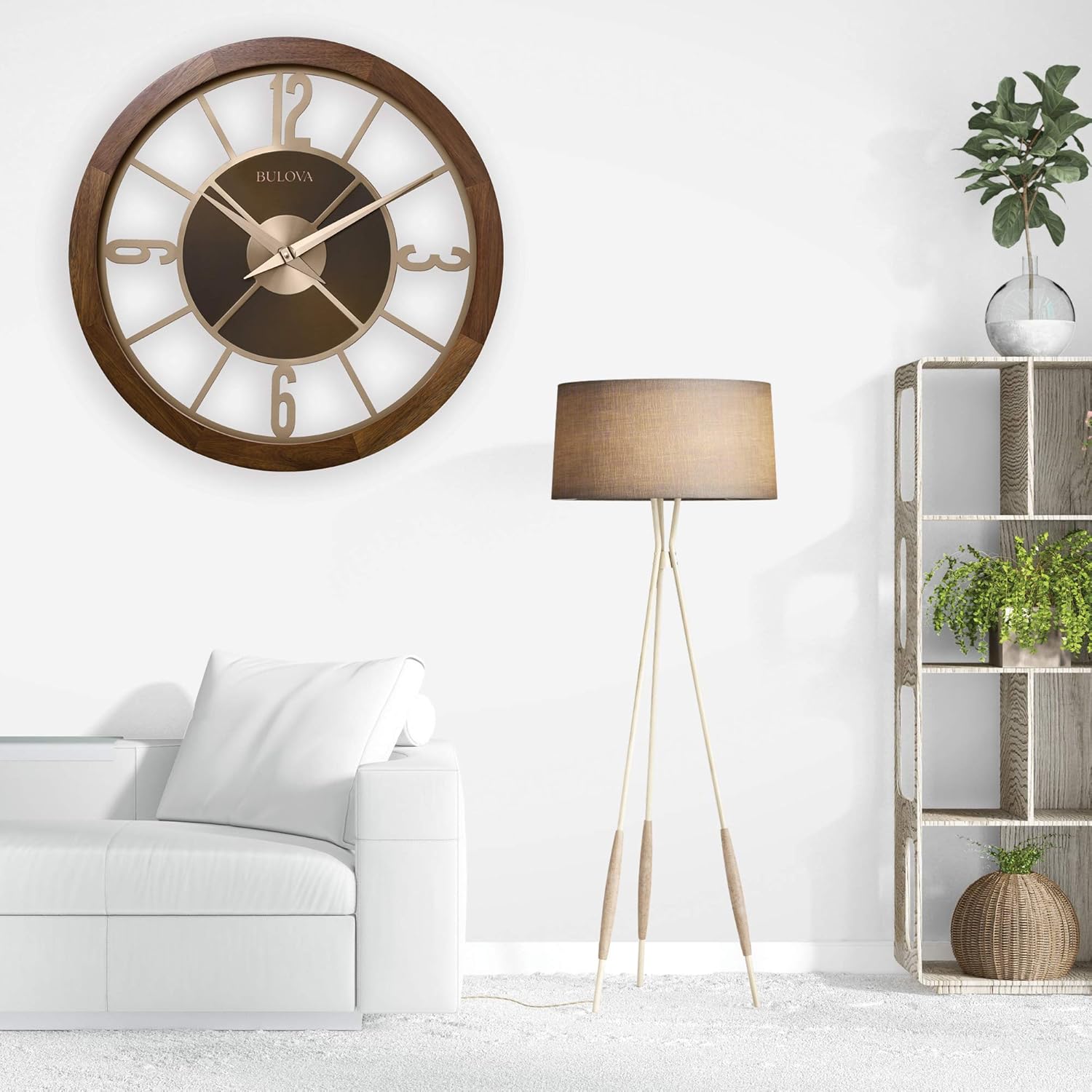 Bulova C4110 Sandpiper Outdoor/Indoor Bluetooth Wall Clock, Natural Wood