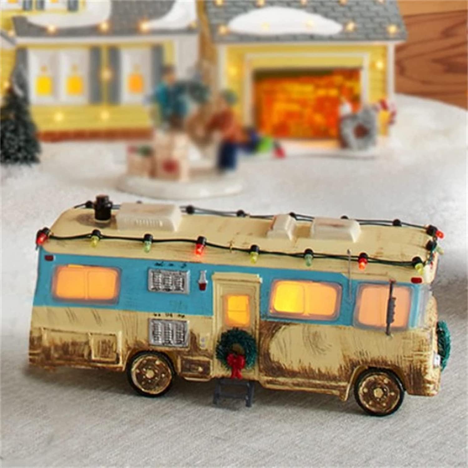 Christmas Holiday House Village Snow Village Christmas Vacation Lighted Building The Griswold Holiday Garage Lit Building Xmas Village Houses Gifts Decorations (A)