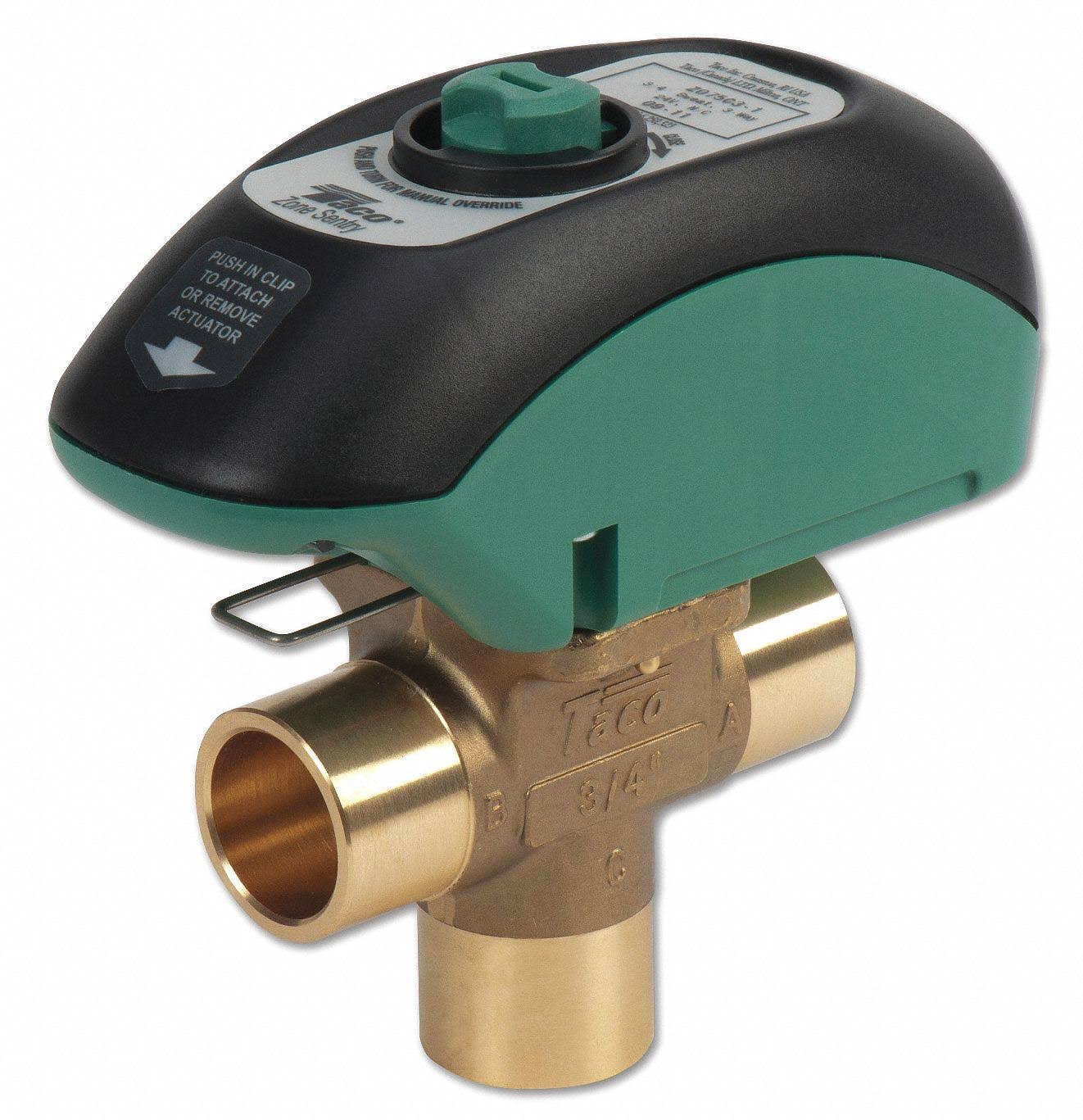 Taco V100T3G1ZA024Q4A1 Zone Valve, 3 Way, Open System, 1 in NPT