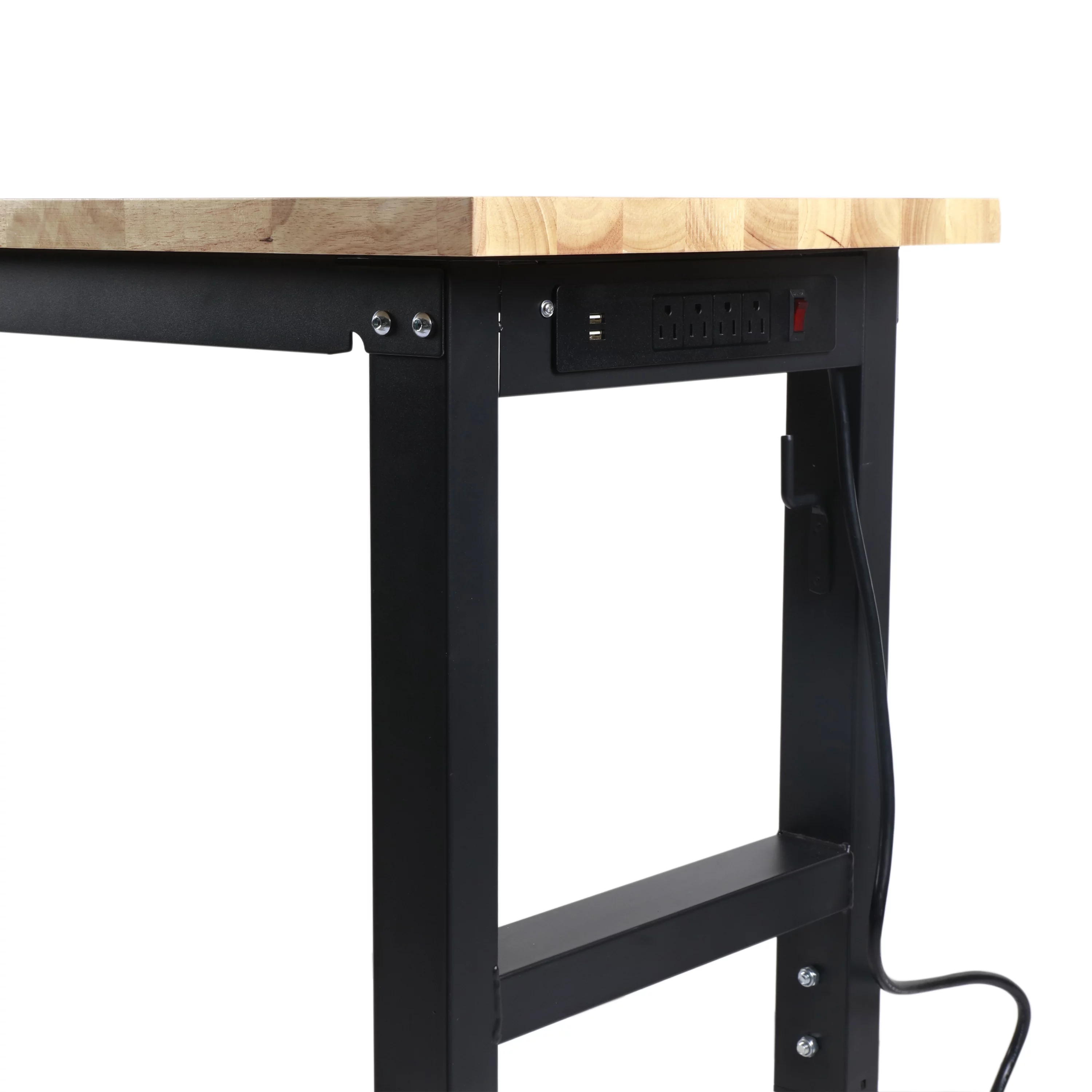 Frontier 48-inch Heavy-Duty Workbench with Adjustable Height, Wood Worktop, Steel Frame