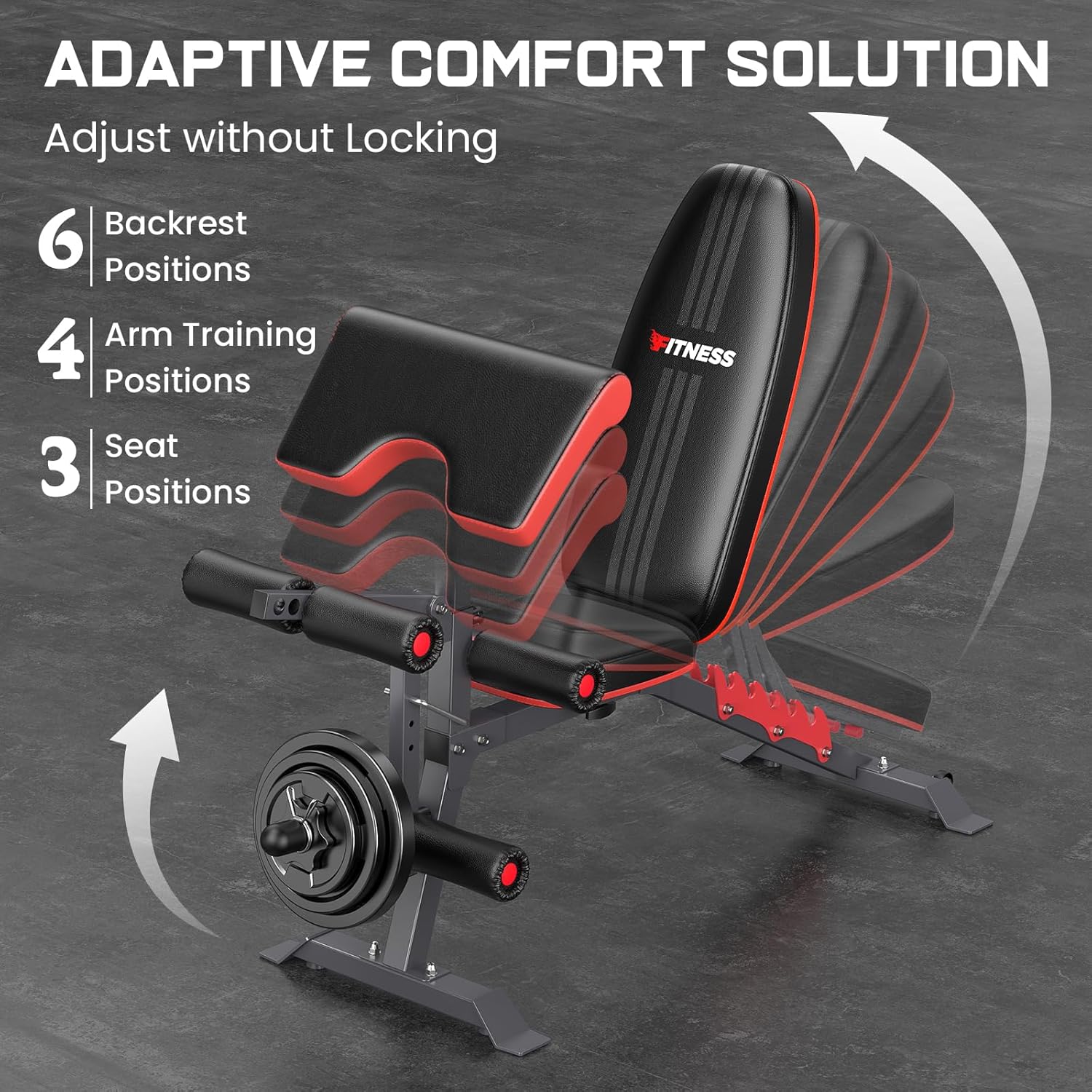 Adjustable Weight Bench Press, 800lbs Load Workout Bench for Home Gym, Weight Bench with Leg Extension and Preacher Pad Flat Incline Decline Benchs for Home Strength Training