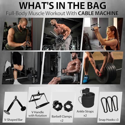 Mikolo Power Cage, 2000LB Power Rack with Independent Dual Pulley System, Multi-Function Home Gym Workout Machine for Cable Crossover