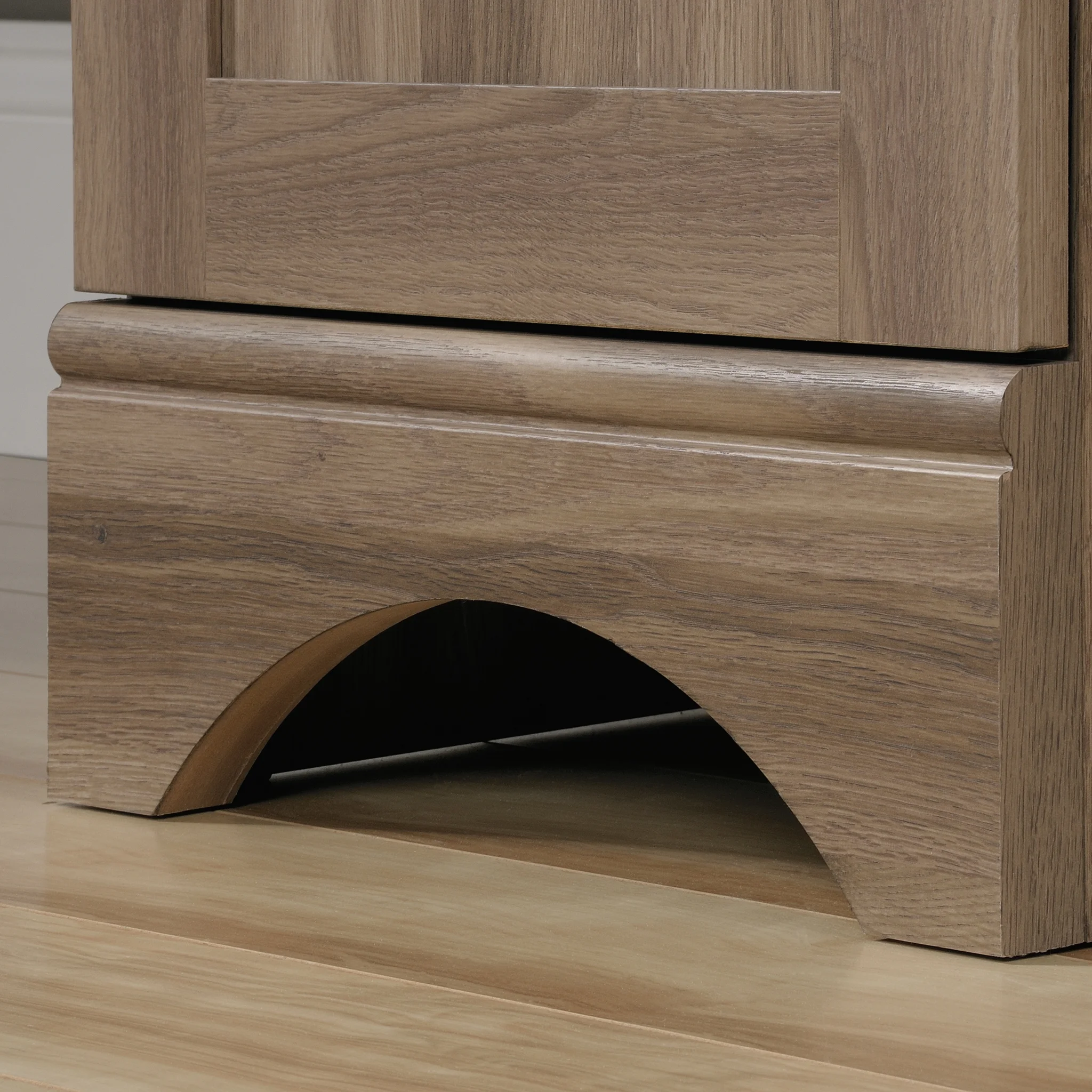 Sauder Harbor View L Shaped Computer Desk with Storage in Salt Oak