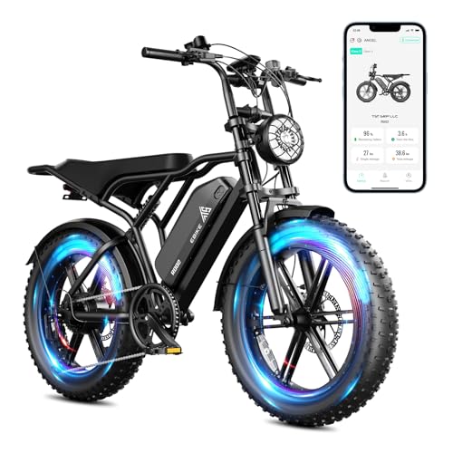 TST Electric Bike for Adults, 1500W Peak Brushless Motor 28 MPH 60 Miles/110 Miles Fat Tire E Bike with 48V 15Ah/ 25Ah Removable Battery 20" Electric Dirt Bike Hydraulic Suspension and 7-Speed