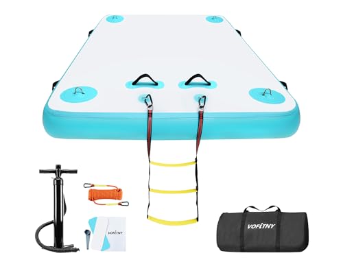 VOFiTNY Inflatable Floating Dock, Swim Platform Floating Dock for Lakes, Lake Floats for Adults, Island Raft Mat for Lake Beach Ocean, Non-Slip Surface