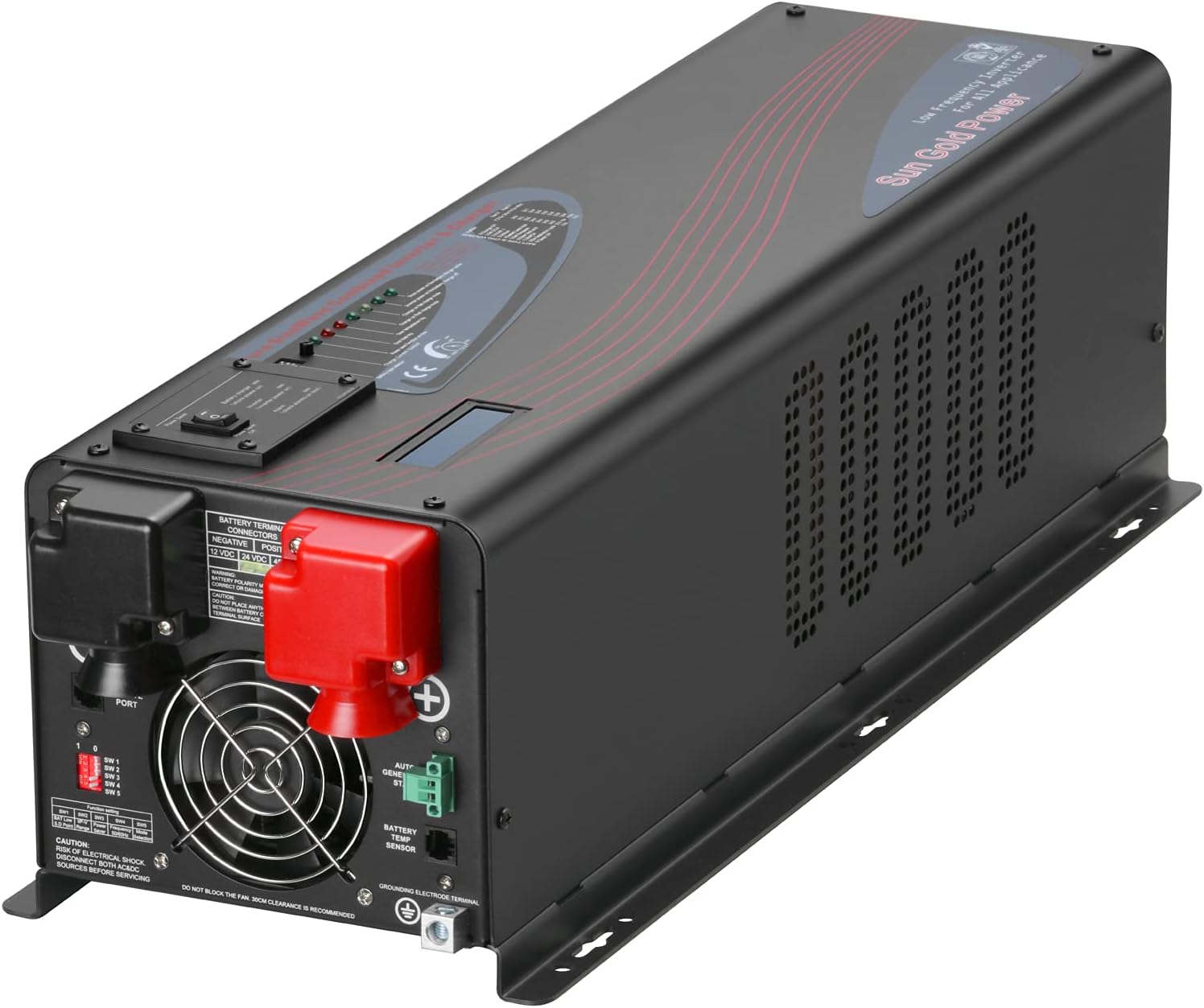 SUNGOLDPOWER 4000W 24Vdc Pure Sine Wave Inverter Low Frequency 240Vac Input to 120Vac/240Vac Output Split 50/60 Hz with Battery Charger Off-Grid 12000W Peak