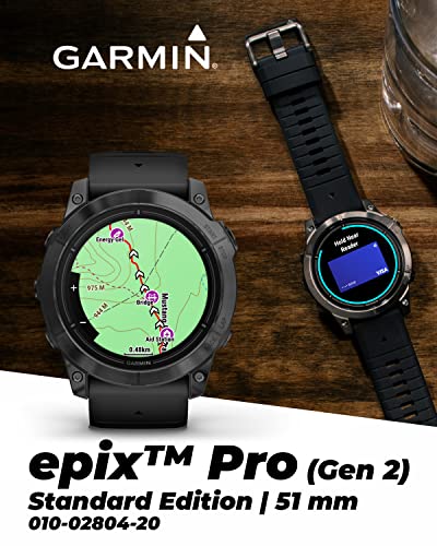 Wearable4U - Garmin Epix Pro Gen 2 Sapphire: Titanium 42 mm Smartwatch|AMOLED Up to 10 Days Battery Life, Multisport & Outdoor GPS Watch w/Flashlights & Gift Bundle