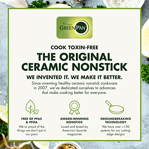 GreenPan Reserve Hard Anodized Healthy Ceramic Nonstick 10" and 12" Frying Pan Skillet Set, Gold Handle, PFAS-Free, Dishwasher Safe, Oven Safe, Sunrise Yellow