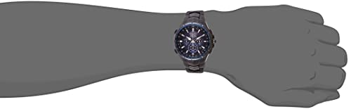 SEIKO SSG010 Watch for Men - Coutura Collection - Radio Sync Solar Chronograph, Two-Tone Stainless Steel Case & Bracelet, Black Dial with Lumibrite Hands & Markers, and Date Calendar
