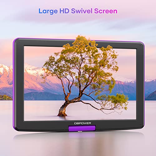 DBPOWER 17.9" Portable DVD Player with 15.6" Large HD Swivel Screen, Support DVD/CD/USB/SD Card and Others Multiple Disc Formats, with 6-Hour Built-in Rechargeable Battery, High Volume Speaker, Blue