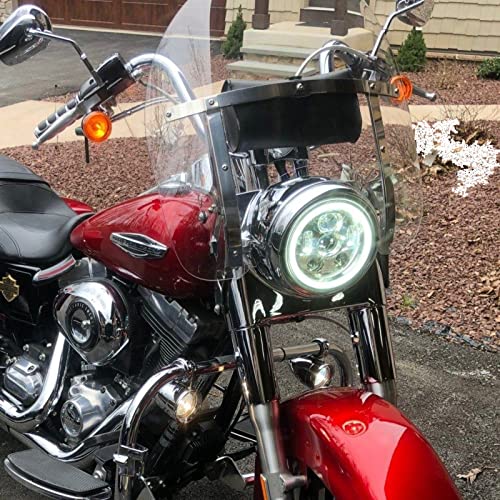Eagle Lights 8700CG3H 7" LED Headlight Kit with White Halo Ring for Harley Davidson and Indian Motorcycles - Generation III/Chrome Halo Kit/Parent