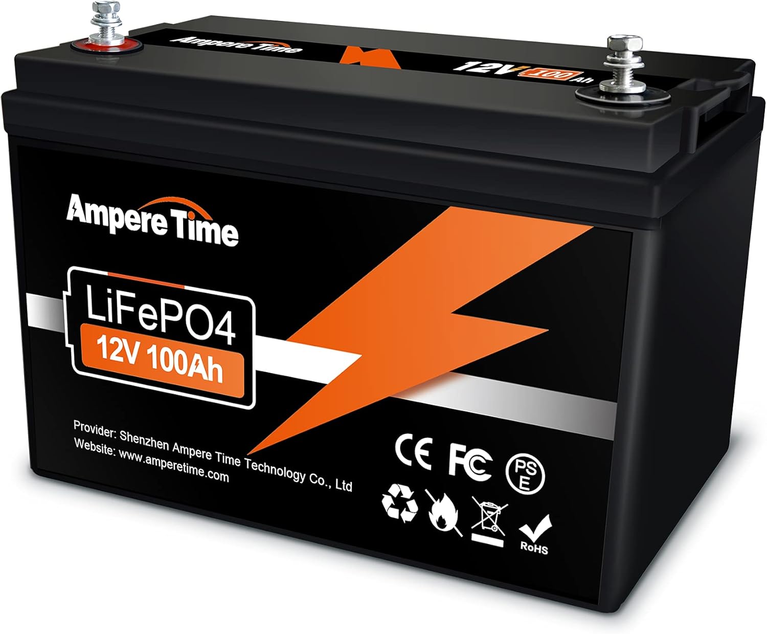 Ampere Time 12V 50Ah Lithium LiFePO4 Battery, Ideal Replacement for?12V 100Ah AGM SLA Battery, More Efficient Output & Much Lighter, 4000+ Cycles, Perfect for Boat, Security Devices, Camping, etc.