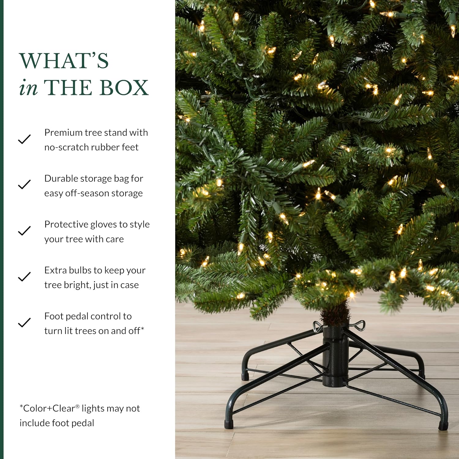 Balsam Hill 7.5ft Pre-Lit Classic Blue Spruce - Artificial Christmas Tree with 1000 Clear Incandescent Lights, Easy Plug Technology, Premium Stand for Indoor Holiday Decorating