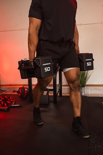 PowerBlock Pro 100 Adjustable Dumbbell, Sold As A Single Unit 5-100 lb Dumbbell &ndash; Durable Steel Build, Innovative Workout Equipment, Strength Training