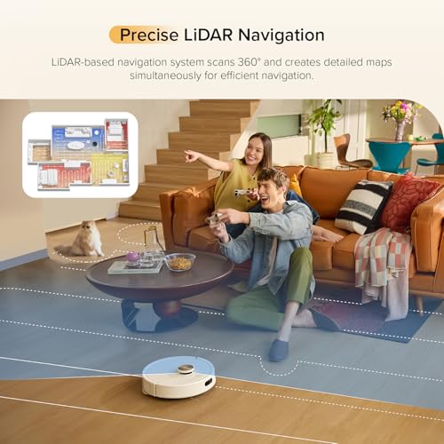 roborock Q5 Max+ Robot Vacuum with Self-Empty Dock, Upgraded from Q5+, 5500 Pa Suction, DuoRoller Brush, Hands-Free Cleaning for up to 7 Weeks, PreciSense LiDAR Navigation, App & Voice Control