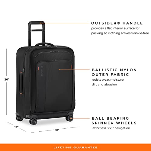 Briggs & Riley Domestic 22" Carry On Expandable Spinner - Luggage for Travel, Suitcases with Wheels, Softside Rolling Bag for Men & Women, Self-Repairing Zipper - ZDX Collection, Hunter