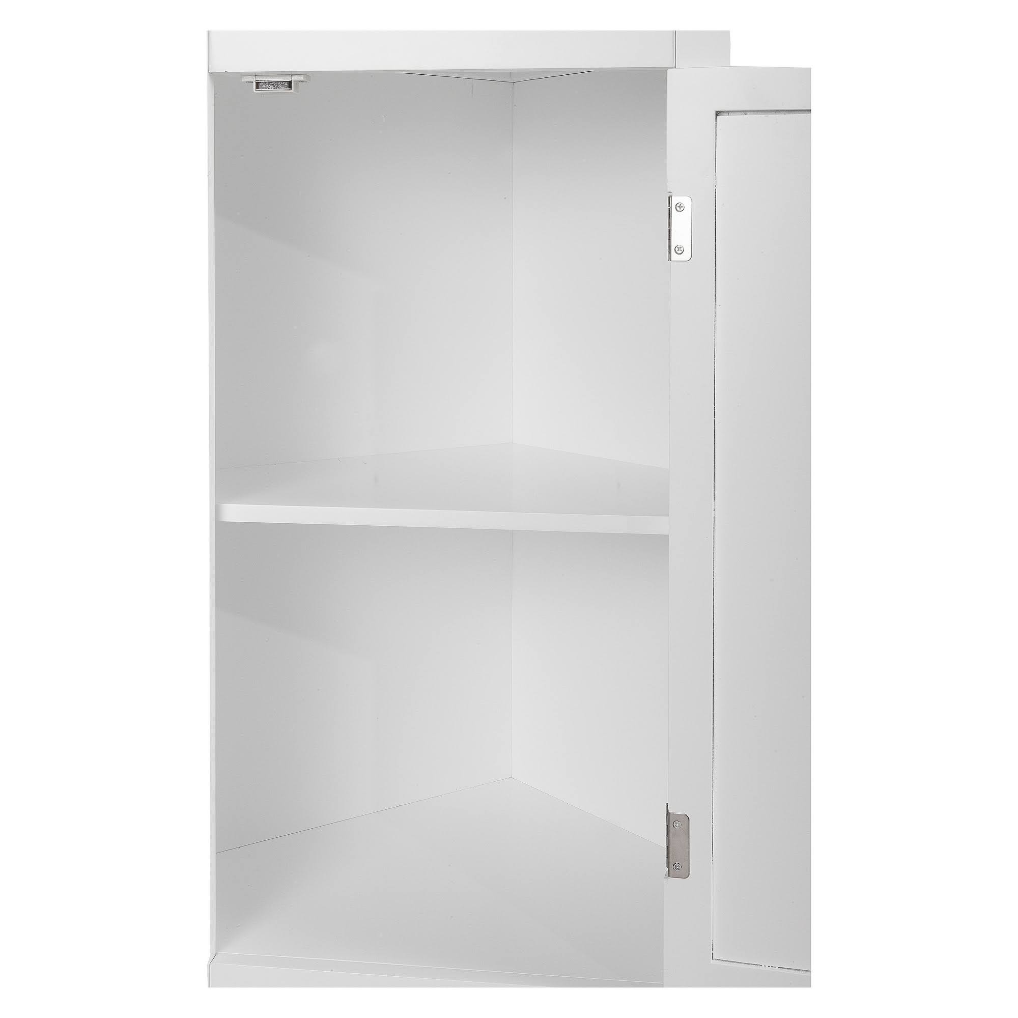 Elegant Home Fashions Glancy Wooden Corner Wall Cabinet, White