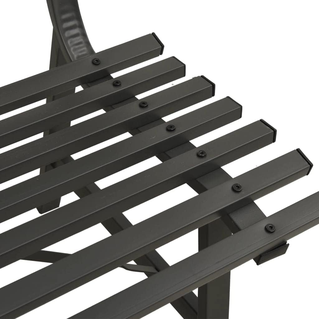 Garden Bench | Outdoor 2-Seater Patio Bench | Metal Park Bench for 2 Person | Yard Seating Bench for Outside Deck Backyard and Balcony | Black Steel 43.3" x 23.2" x 30.1"