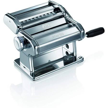 Marcato Design Atlas 150 Pasta Machine, Made in Italy, Includes Cutter, Hand Crank, and Instructions, Silver