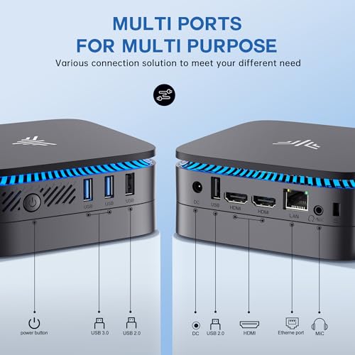 KAMRUI AK1 Plus Mini PC, Desktop Computer 12th N95(up to 3.4GHz) Mini PC 16GB RAM 512GB SSD, Micro PC Computer, Mini Tower PC Support 4K HDMI, Desktop PC with Dual WiFi, BT4.2 for Business Home Office