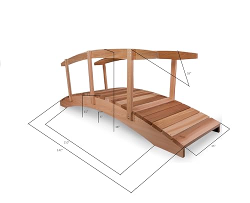 All Things Cedar FB36 Garden Bridge | 3-Ft Durable Outdoor Wooden Bridge for Garden, Backyards & Streams | Easy Assembly & Sustainably Sourced Cedar Wood | 36x29x7