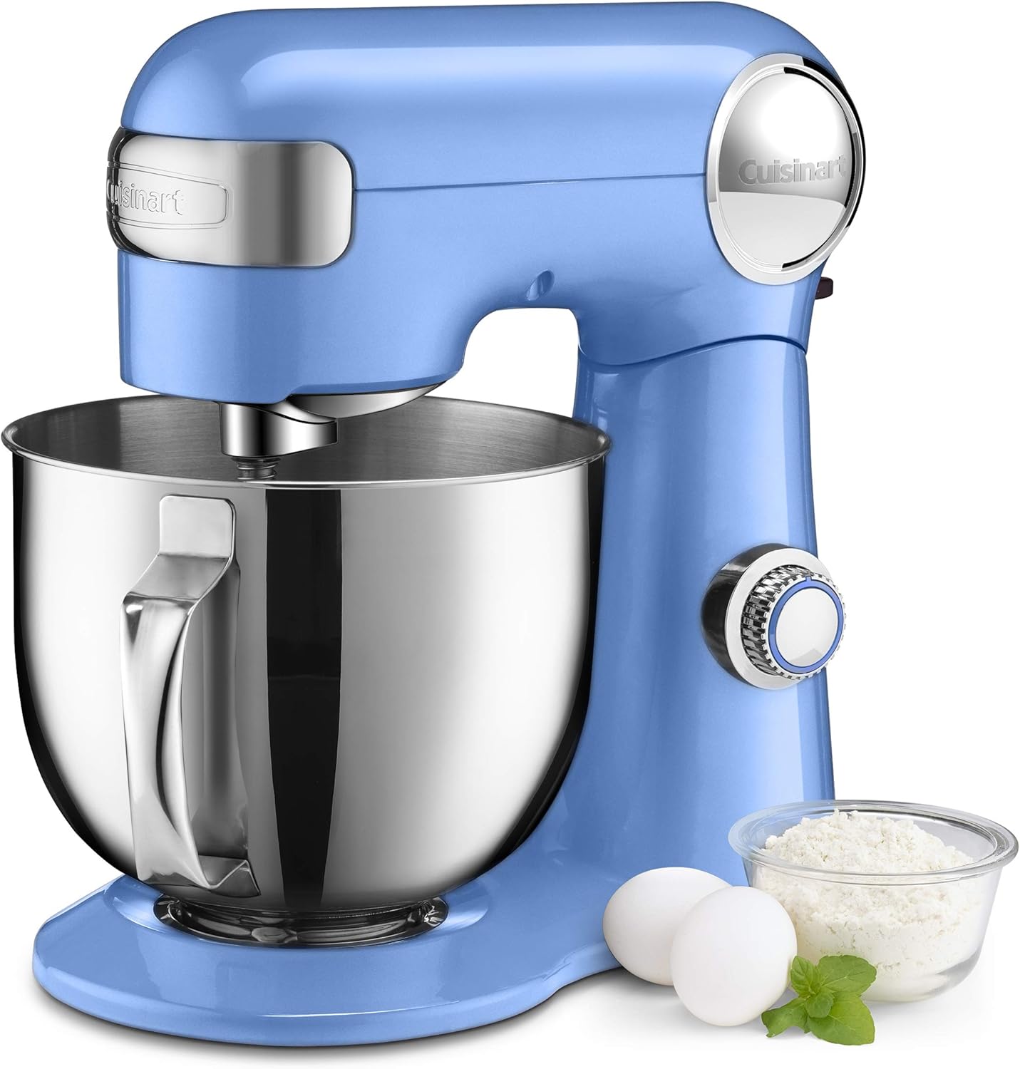Cuisinart Stand Mixer, 12 Speed, 5.5 Quart Stainless Steel Bowl, Chef’s Whisk, Mixing Paddle, Dough Hook, Splash Guard w/ Pour Spout, Robin's Egg, SM-50TQ