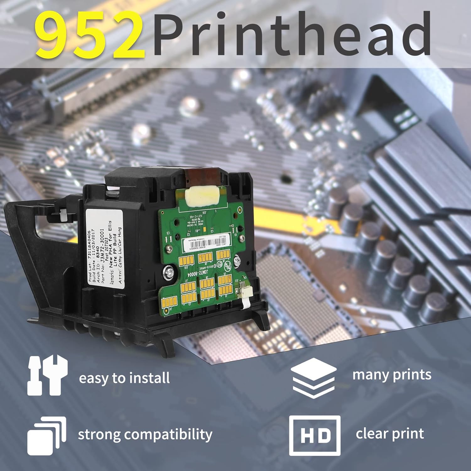 952 Printhead Replacement for hp 952 Compatible with hp Office Jet 8700 8710 8715 8720 8725 8730 8740 7740 8200,Printer Replacement Part, Replaceable Print Head
