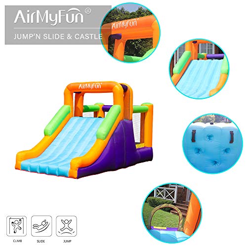 Bounce House with Slide Inflatable Durable Sewn Jumper Castle Bouncy House for Kids Outdoor Indoor