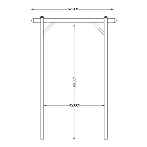 Dura-Trel Elmwood Arbor, 57 by 84 Inch PVC Patio Garden Arch, Outdoor Lattice Frame Decoration or Trellis for Climbing Plants, White