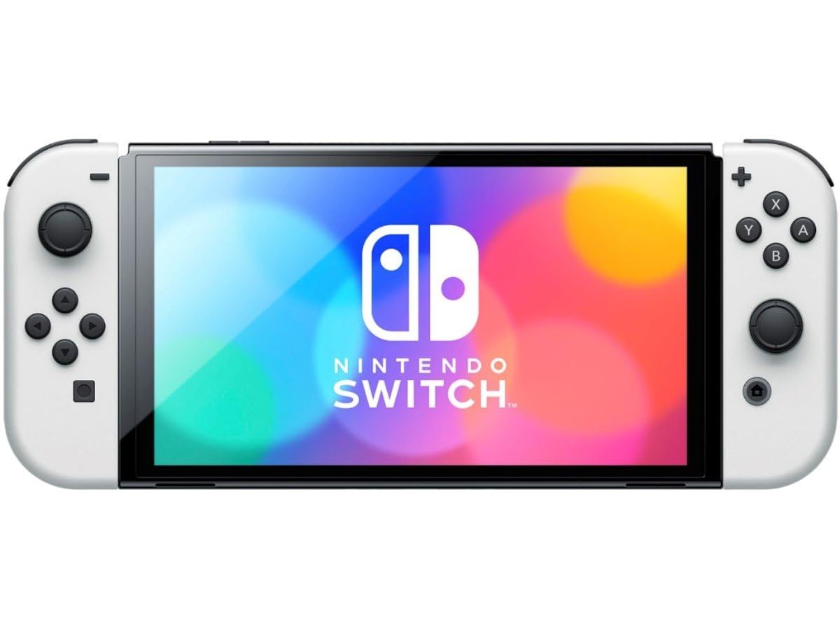 Nintendo Switch OLED Model (White) Mario Kart 8 Deluxe Bundle | Includes Extra Joy-Con (Red/Blue), Dock, Joy-Con Grips and Straps | With Signature Series Portable Case and Earphones