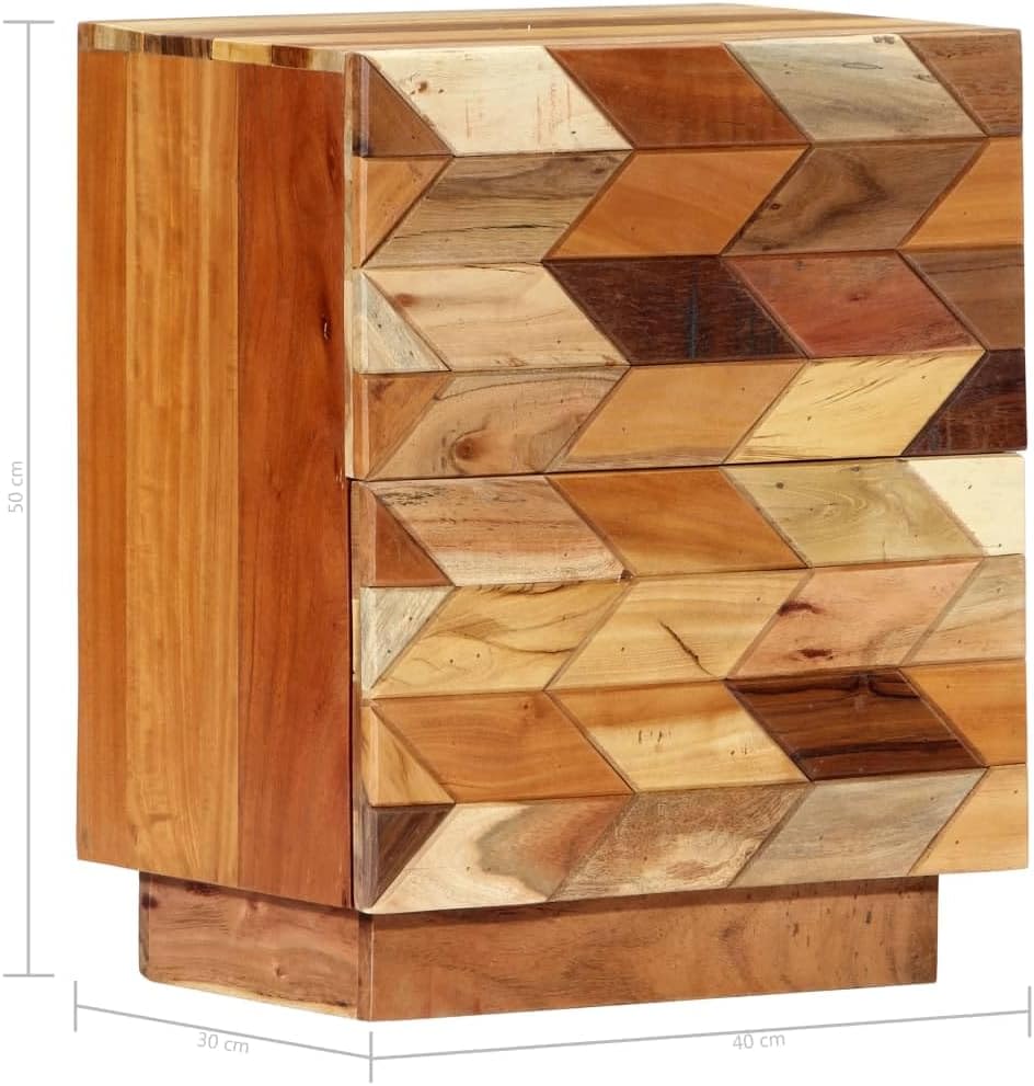 Bedside Cabinet, Short Bathroom Cabinet Side Sofa Table Desk Shelf Sofa Side Table Suitable for Bedroom Bathroom Kitchen Living Room 15.7"x11.8"x19.7" Solid Reclaimed Wood