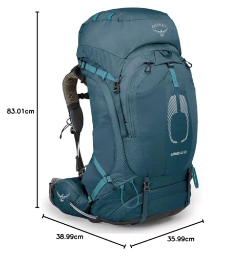 Osprey Atmos AG 65L Men's Backpacking Backpack, Venturi Blue, L/XL