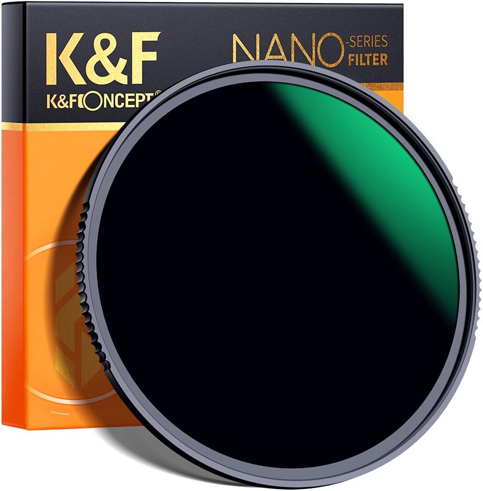 K&F Concept 77mm ND1000 (10-Stop Fixed Neutral Density Filter) ND Lens Filter, HD Hydrophobic Super Slim 28 Multi-Layer Coatings Glass Nano-X MRC Filter for Camera Lens Pack of 2