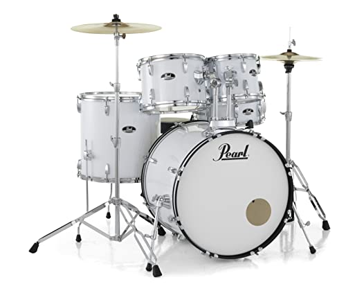 Pearl Roadshow Drum Set 4-Piece Complete Kit with Cymbals and Stands, Charcoal Metallic (RS584C/C706)