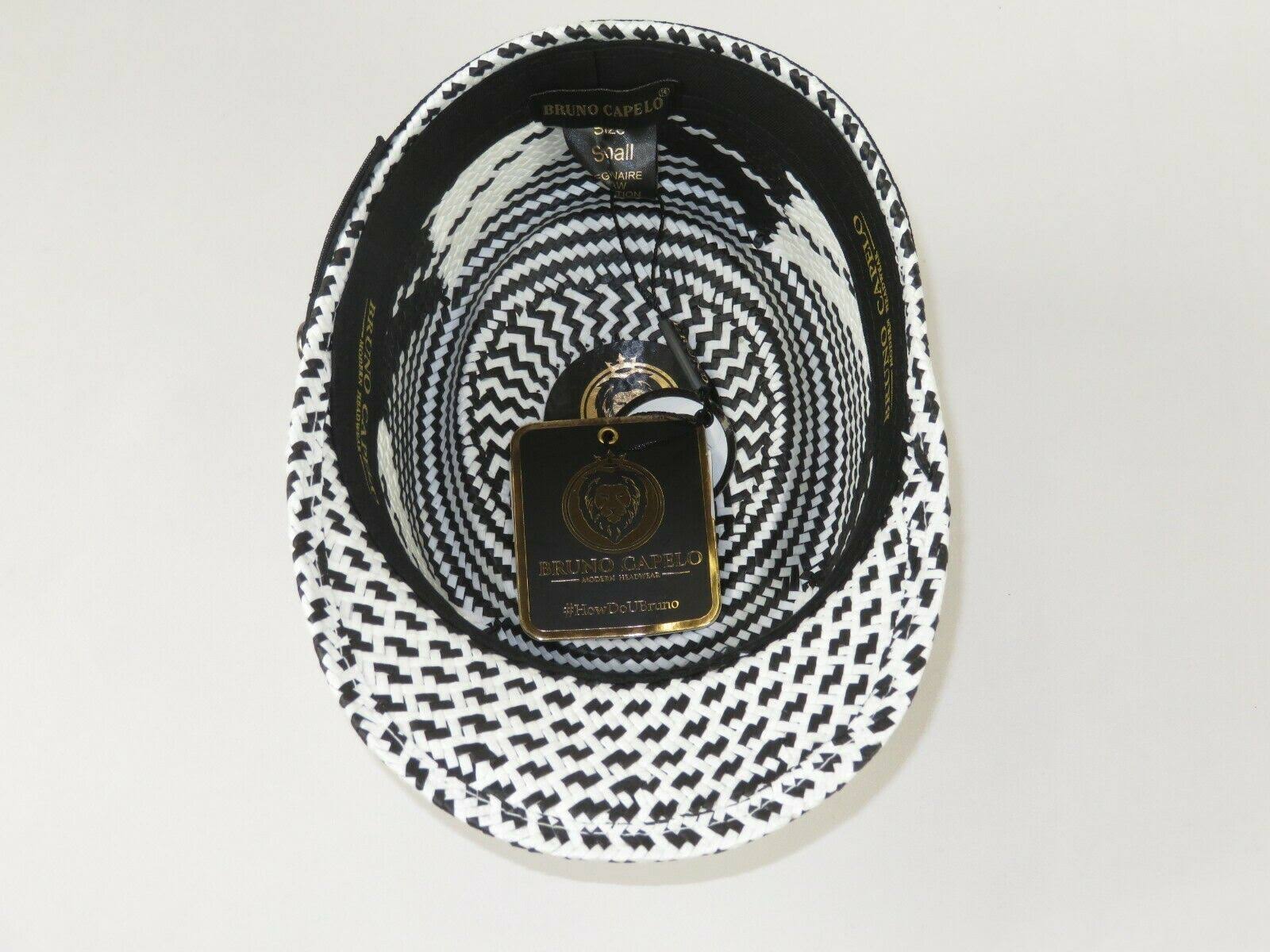 Men Summer Straw Hat Bruno Capelo Legionnaire Telescope Crown LG250 White Black, Men&s, Size: One Size