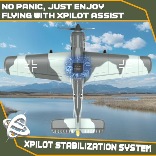 RC Plane 4-CH RC Airplane – RC Airplane Ready to Fly Upgrade P-40 Warhawk Remote Control Airplanes for Beginners Adult with Beginners with Xpilot Stabilization System