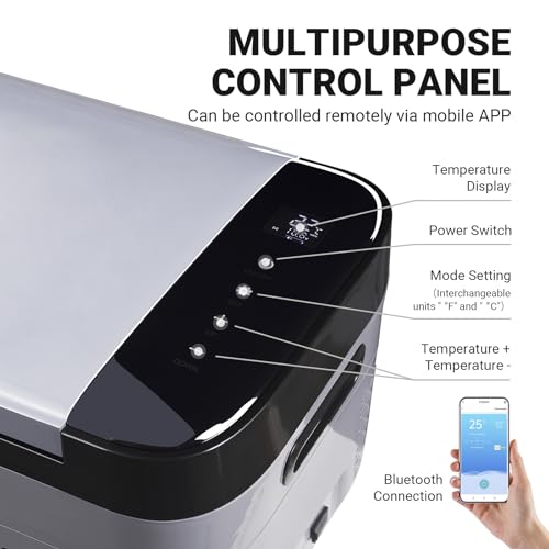 AAOBOSI 12 Volt Refrigerator With APP Control, Portable Car fridge with 100-240AC,12/24DC for RV, Camping, Travel…