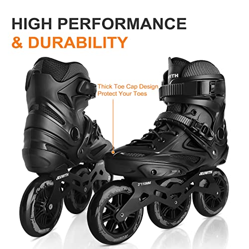 Inline Skates, 3 Wheels 110mm Roller Skates Blades for Adult Women Men, Professional Outdoor Fitness Inline Speed Skates for Unisex