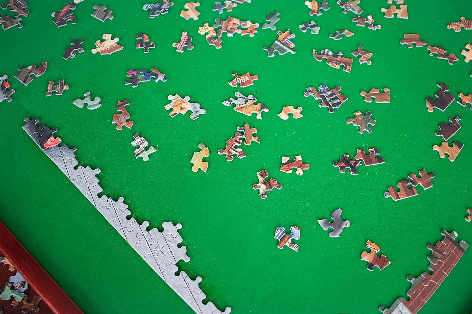 Mary Maxim Folding Jigsaw Puzzle Table - Puzzle Tables for Adults - Portable Game Table & Puzzle Board - Felt Mat Top 35” x 35” - Puzzle Holder & Organizer - Puzzle Accessories - Card & Game Table