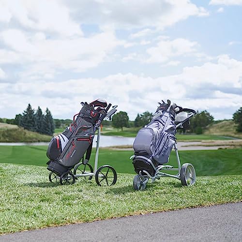 Big Max Dri Lite Silencio 2 - Waterproof Golf Cart Bag with Protective 14 Way Golf Club Divider Organizer Top, Water-Proof Zipper Pockets and Integrated Cooler Bag for Beverages