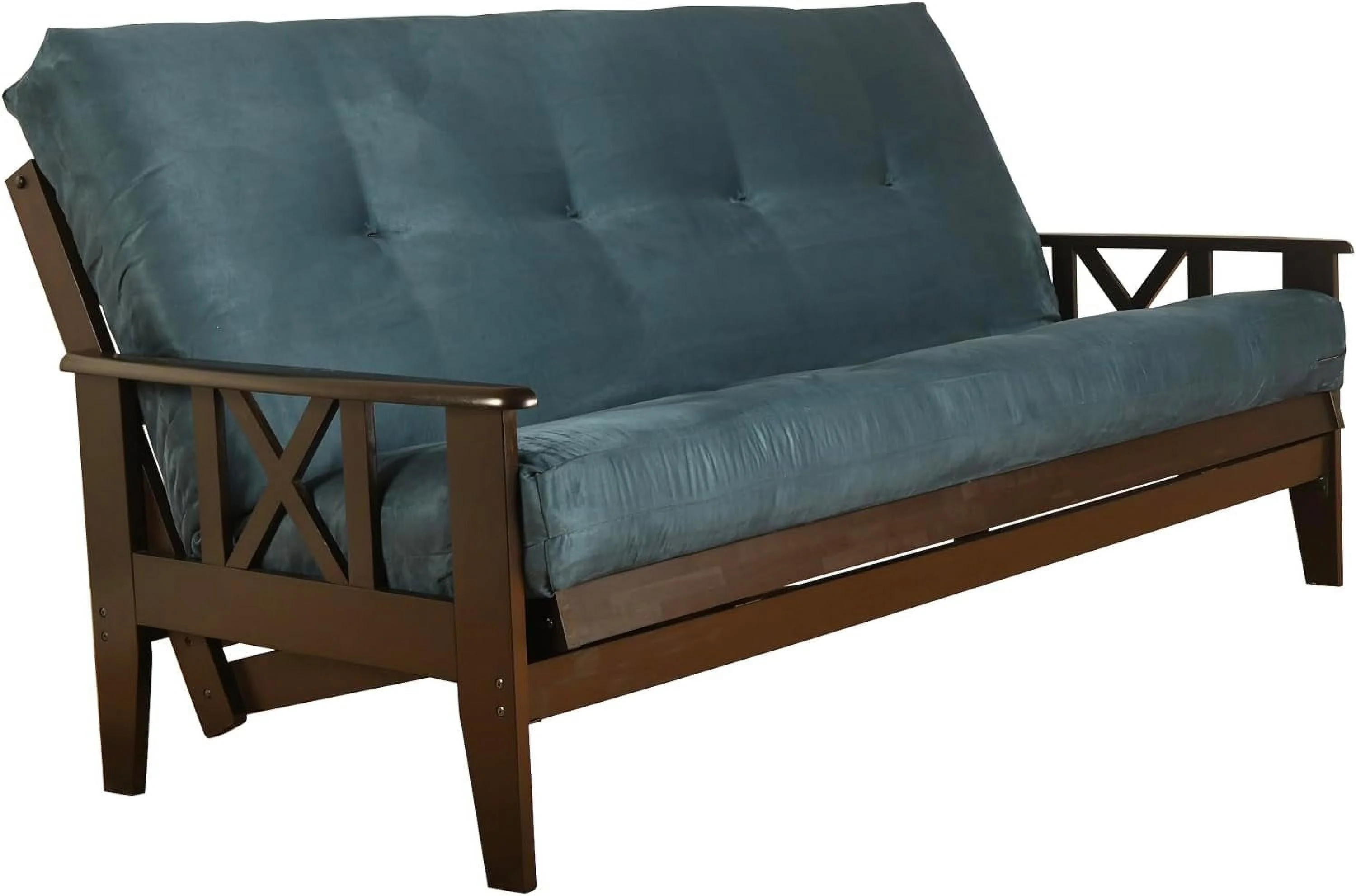 Futon Mattress INNERSPRING Full Size Sleeper Bed Replacement Suede Fabric (Navy)
