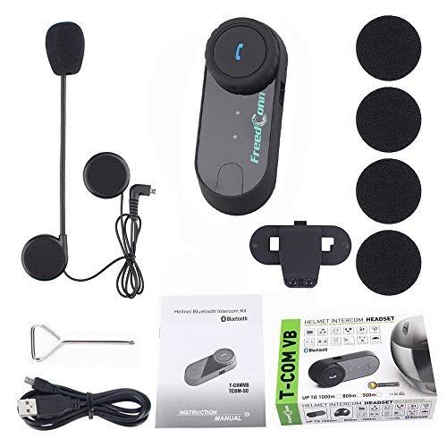 FreedConn Motorcycle Communication System, T-COMVB Helmet Bluetooth Headset Inte