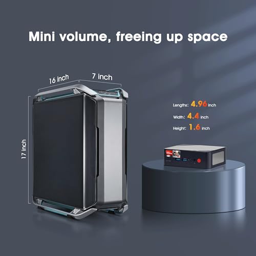 Mini PC N100 Intel 12th Mini Computers Windows 11 Pro 16GB DDR4 RAM 512GB PCIe x1 SSD, 4K 60HZ Triple Displays by Dual HDMI+Type-C, 6W TDP Quiet Mini PC, WIFI5, Office, Education