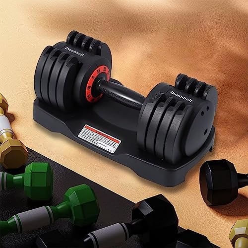 Adjustable Dumbbell Set 25/55LB Dumbbell Weights, 5 in 1 Free Weights Dumbbell with Anti-Slip Handle, Suitable for Home Gym Full Body Workout Fitness （Single）
