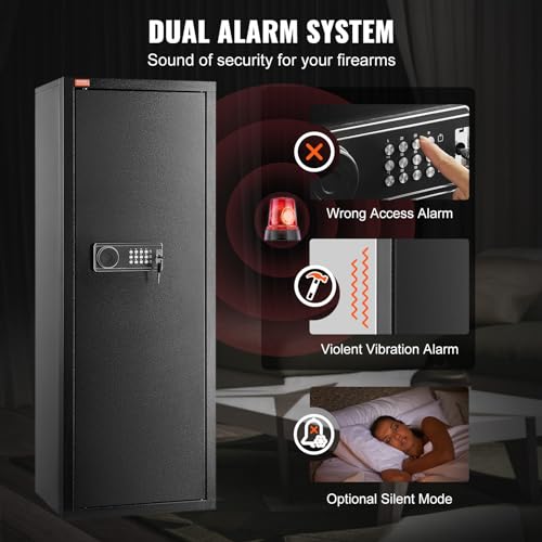 VEVOR Rifles Gun Safe, Rifle Safe with Lock & Digital Keypad, Quick Access Tall Gun Storage Cabinet with Removable Shelf, Rifle Cabinet for Home Rifle and Shotguns