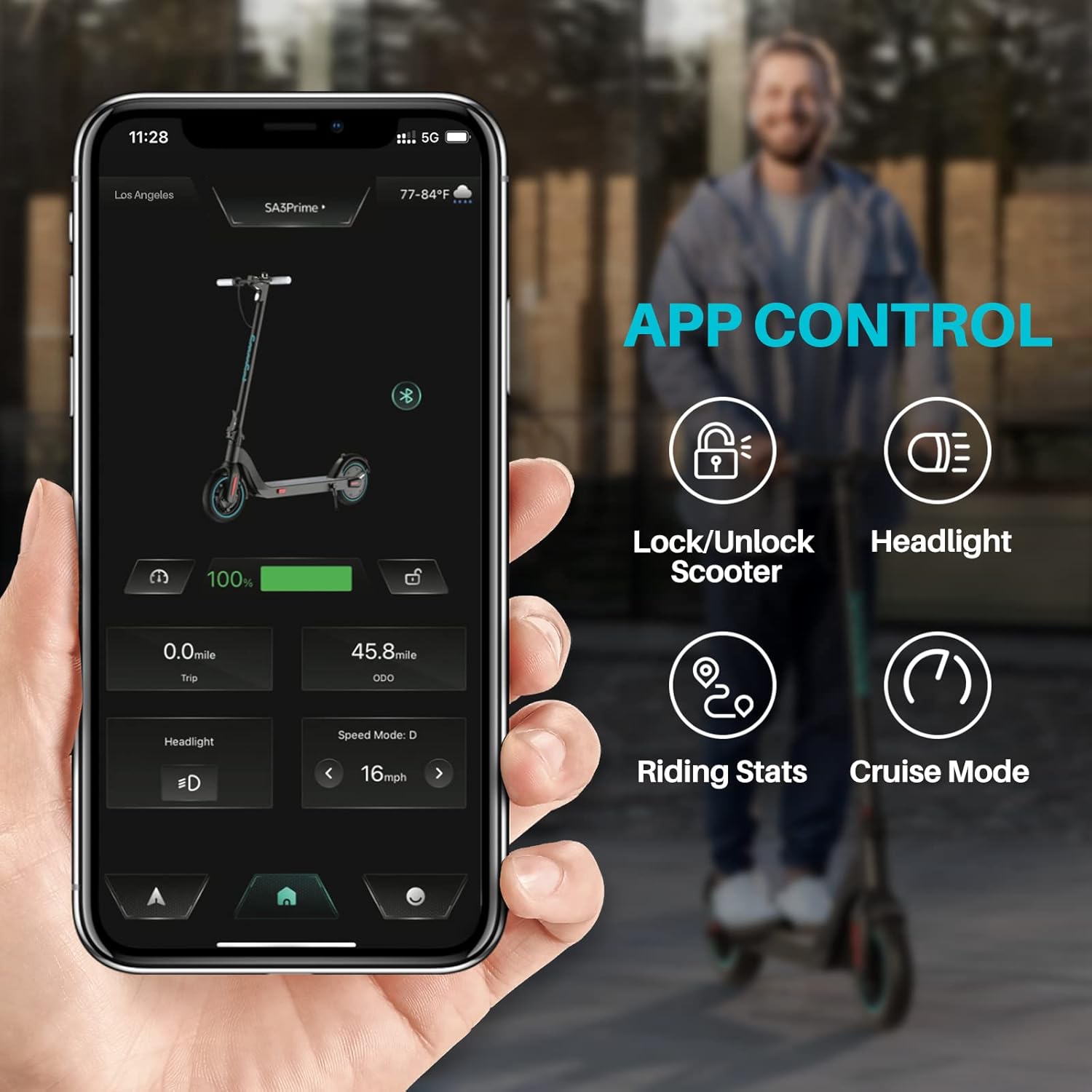 SmooSat SA3 Prime Electric Scooter for Adults, 10” Airless Tire, 28 Miles Range, 350W Powerful Motor, Long Battery Life, 20 MPH Max Speed, Type-C Reverse Charging, LED-Display, Gray
