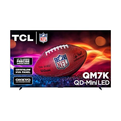 TCL 55-Inch Class QM7K Series QD-Mini LED 4K UHD Google Smart TV Best Premium Mini-LED TV - QLED, 144hz, 240hz Gaming Rate, Anti-Reflective Screen, Bang & Olufsen Audio, Atmos (55QM7K, 2025 Model)